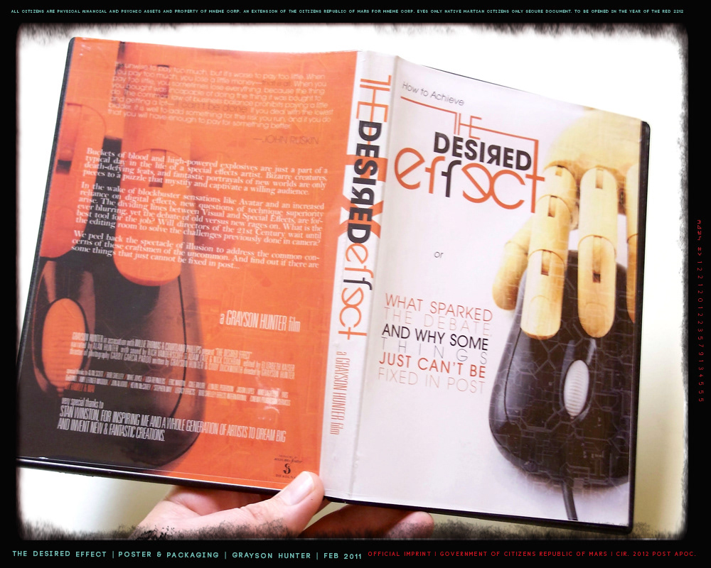 desired effect  grayson hunter Cinema  film  Packaging  DVD  posters  logo  special effects  choice  student film senior project