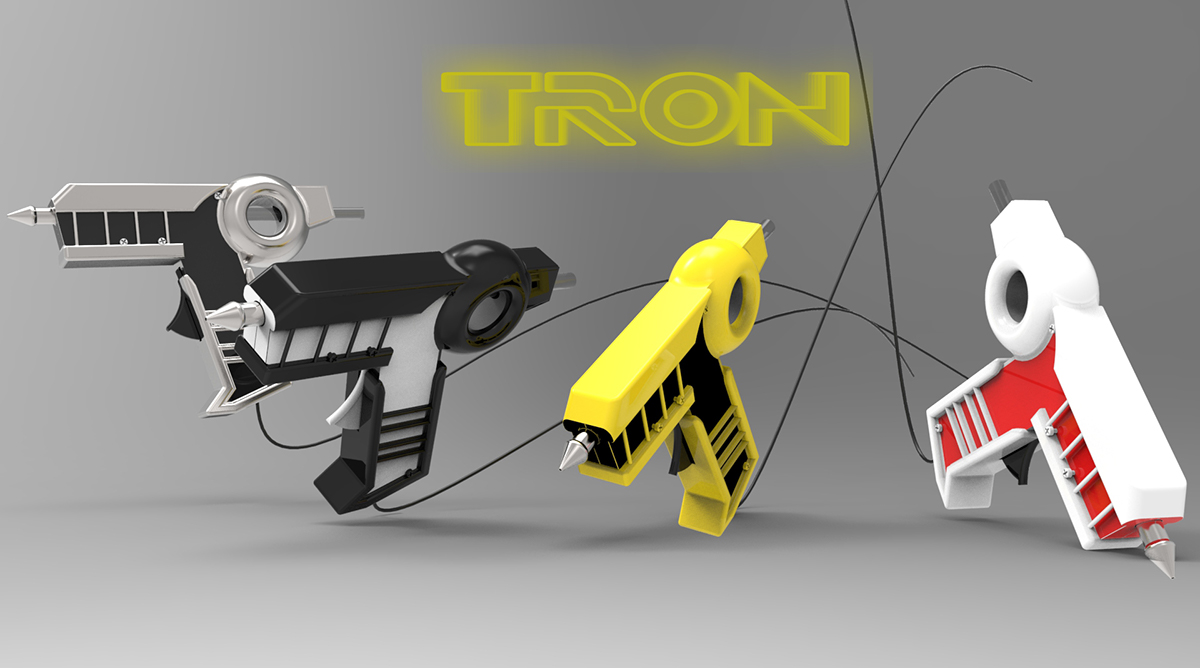 disney Tron Solidworks keyshot computer rendering Glue Gun tool