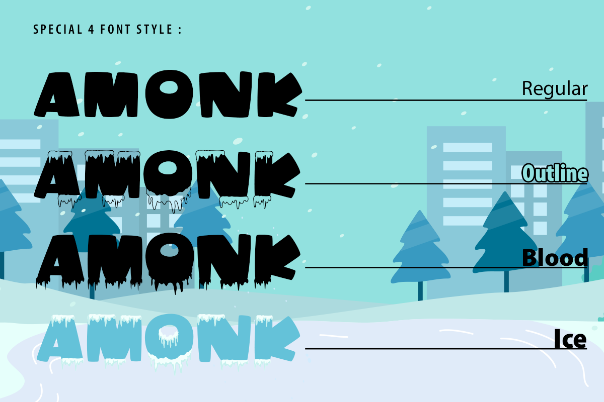 amonk branding  celebrate Christmas Display font Holiday Logotype outline SVGFONT