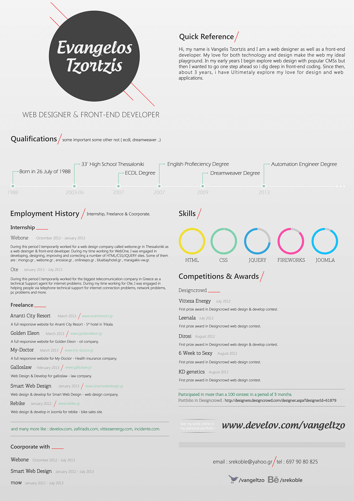 Resume CV web design resume web design cv web develop portfolio web design portfolio