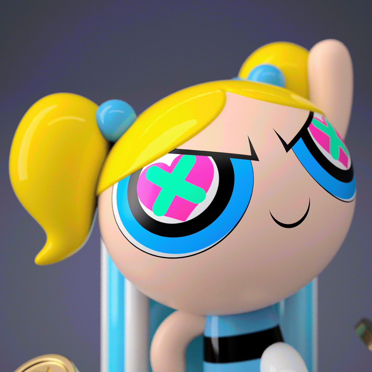 3D 3dmodeling arttoy bitcoin c4d cgiart Character popart powerpuffgirls toy
