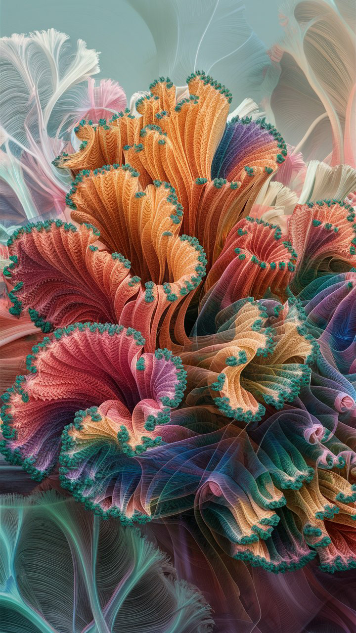 fractal Nature coral underwater Ocean Digital Art  poster Poster Design interior design  Interior