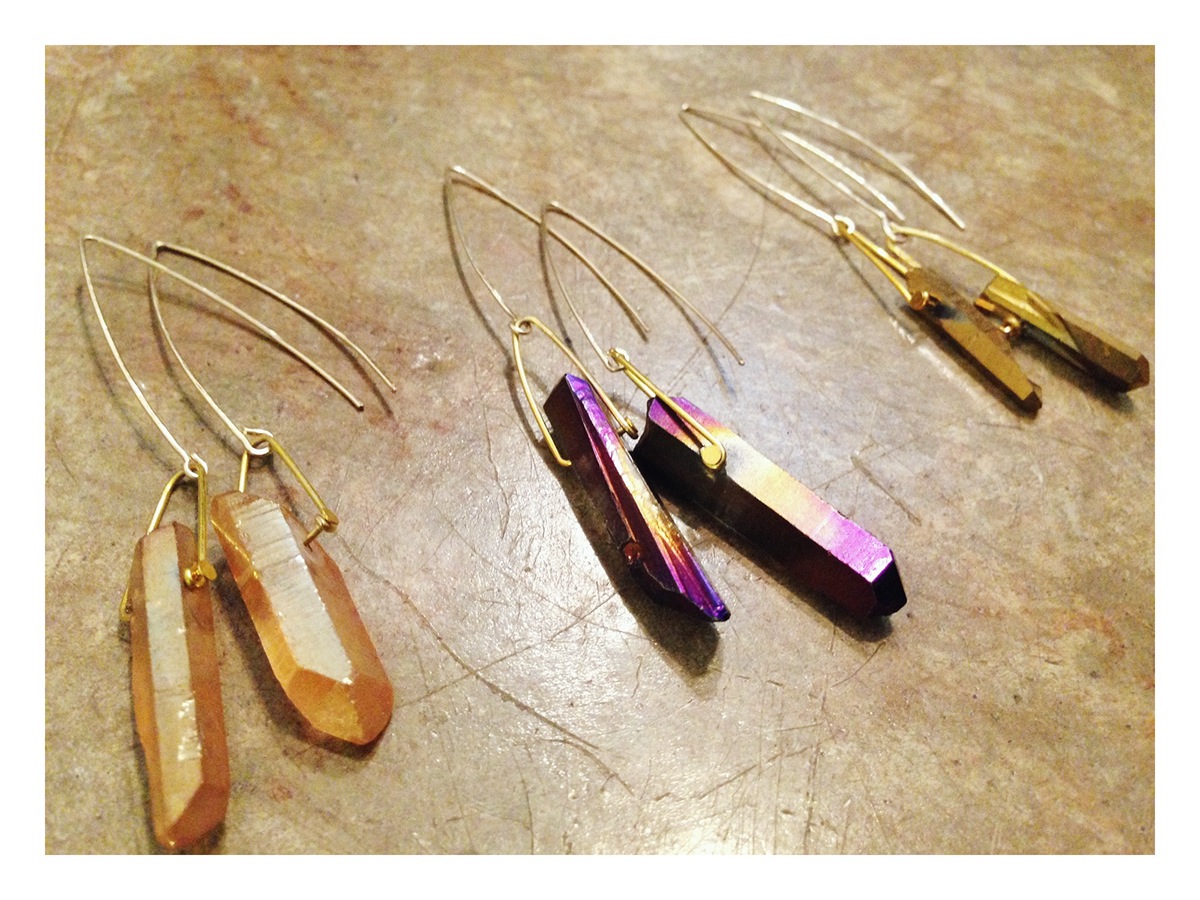 iridescent quartz quartz jewelry earrings necklaces