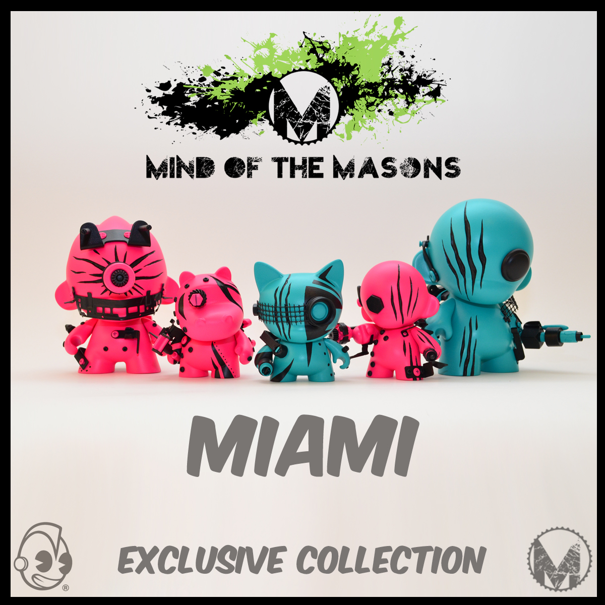 MindoftheMasons   Kidrobot Munny robots robot vinyl toy MMR Masonic Munny Robots Joshua D Mason Joshua Mason  JDBrockin   miami exclusive Collection