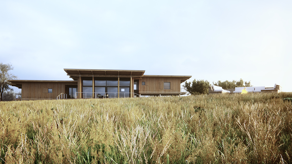 vacation recreation livability retreat timber construction architectural visualization
