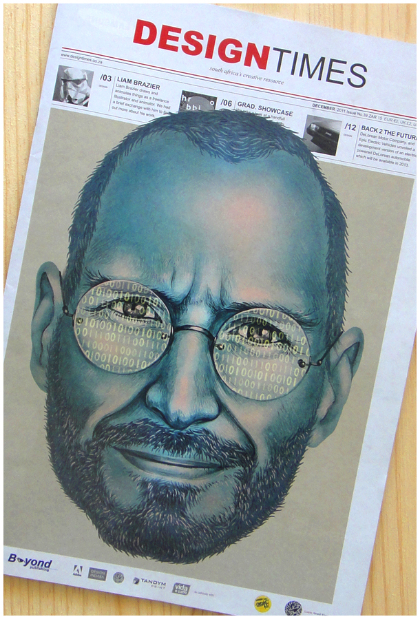 Steve Jobs Hand font editorial textured blues