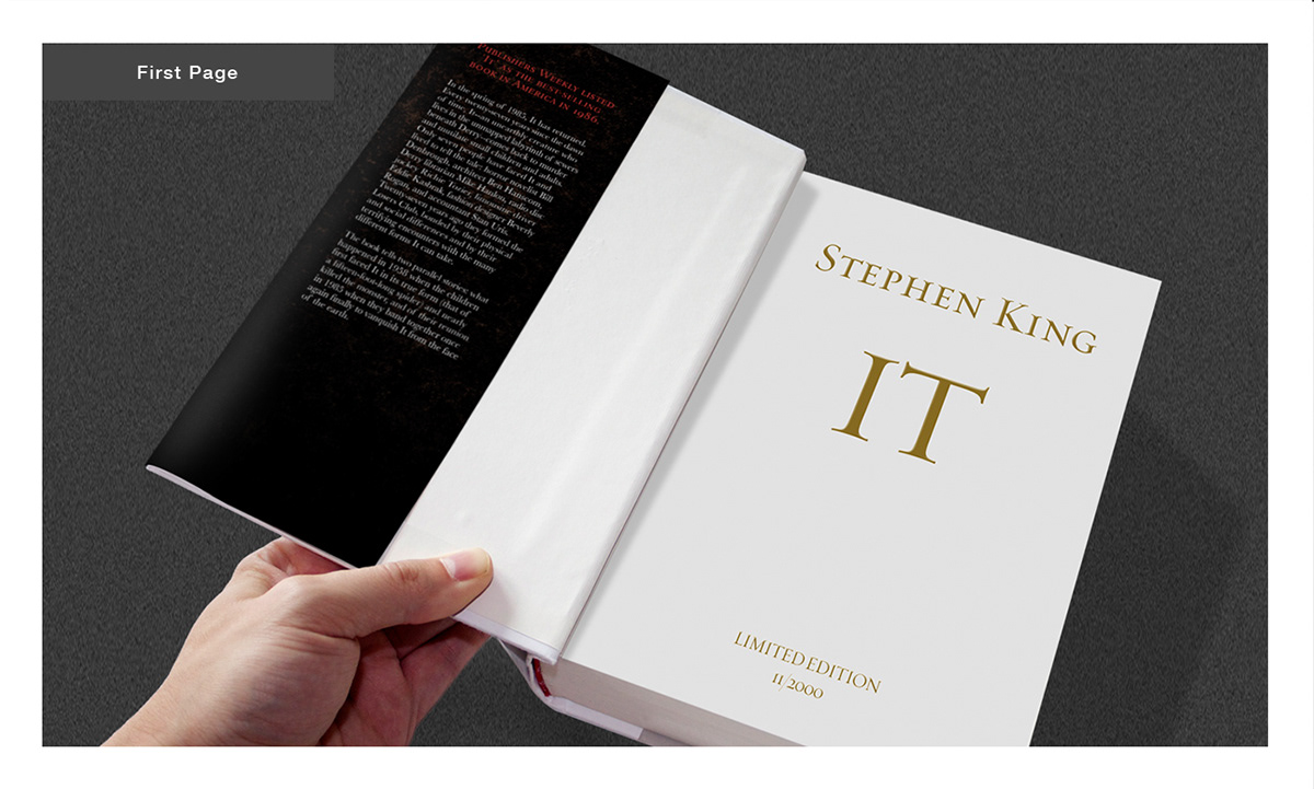 bookcover Stephen King's 'IT' dust jacket mesh object