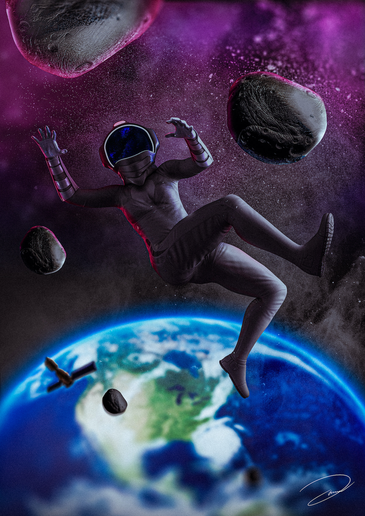 Asteroids design graphic design  manipulation photoshop planet Space  Camera Raw Filter