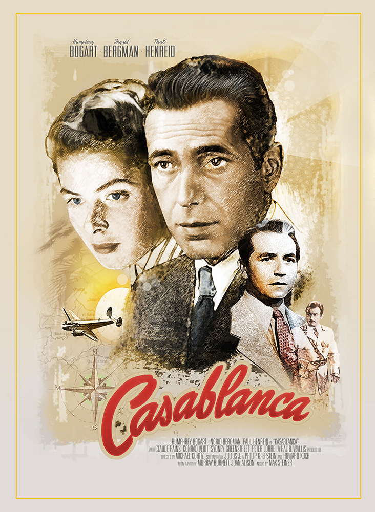 Bogart bergman Casablanca movie Classic