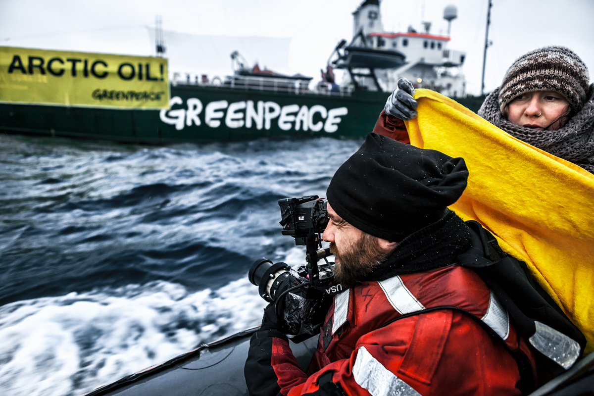 Greenpeace Arctic Landscape seascape norway Barents Sea Bear island Bjørnøya oil rig mitja kobal