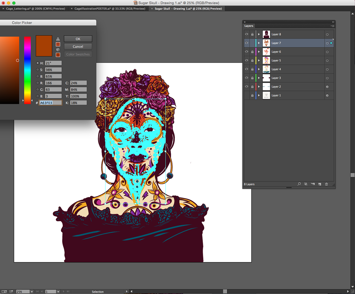 adobe draw ideas demo timelapse process skull sugarskull