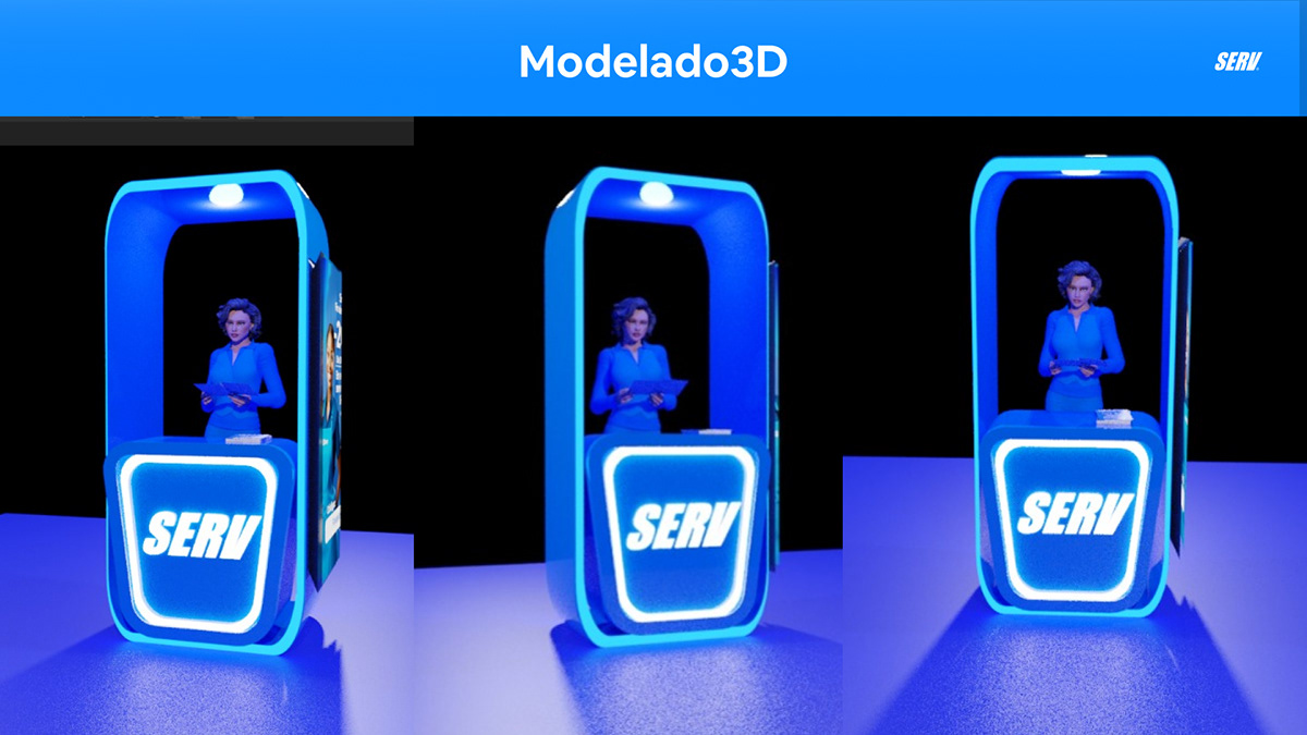 Stand Exhibition  Event brand identity 3D exterior Render modern design blender3d
