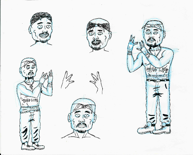 sketchbook hiphop rap tupac 2pac notoriousbig characterdesign Character Character design  caricature  
