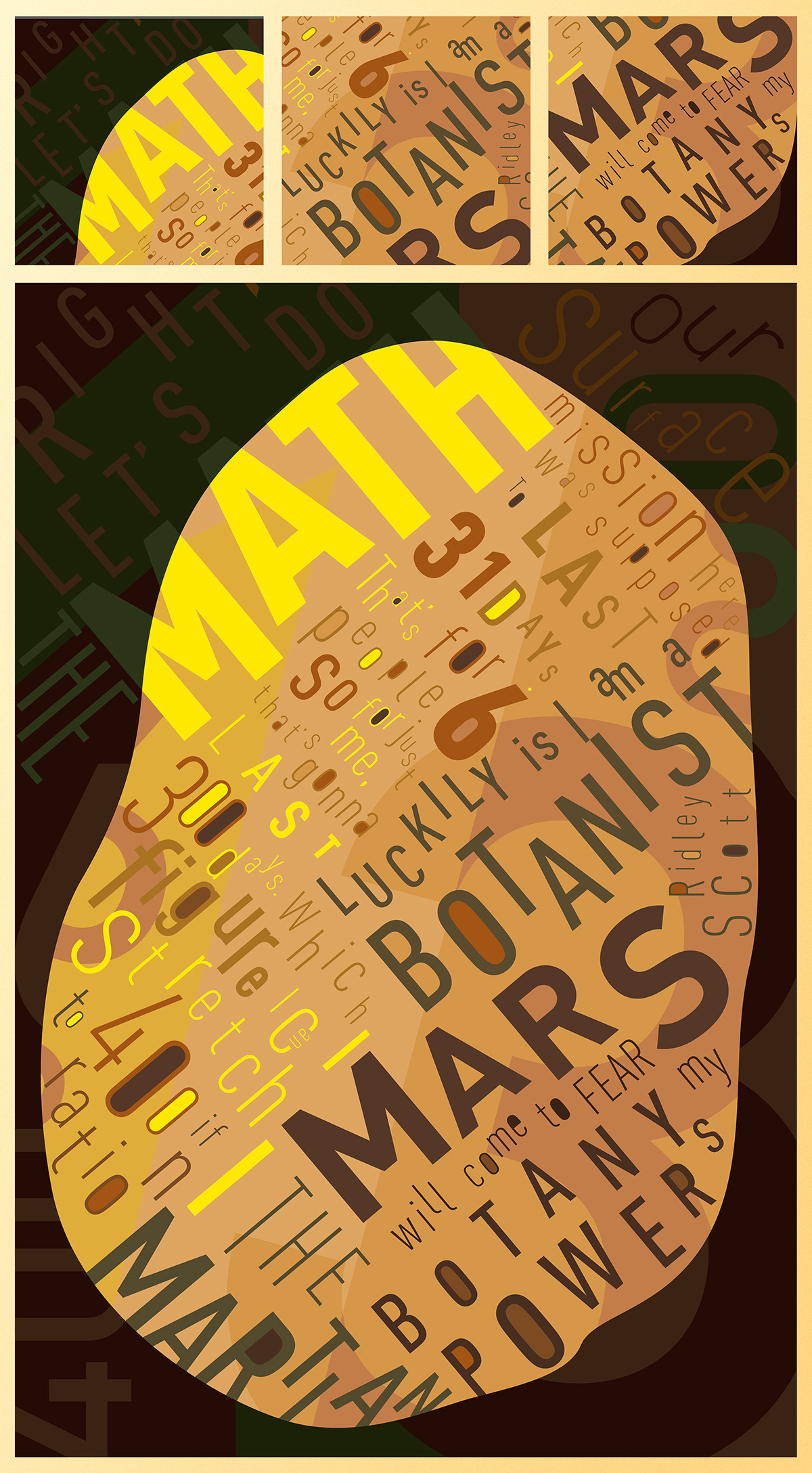 the martian potato poster mars typeface design