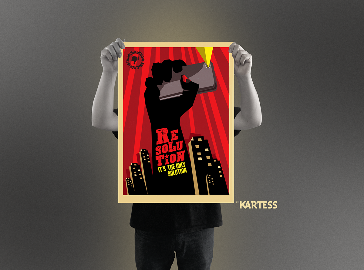 revolution Socialmedia socialnetwork poster afiche guerrilla Vandalism art design graphicdesign ArtDirector