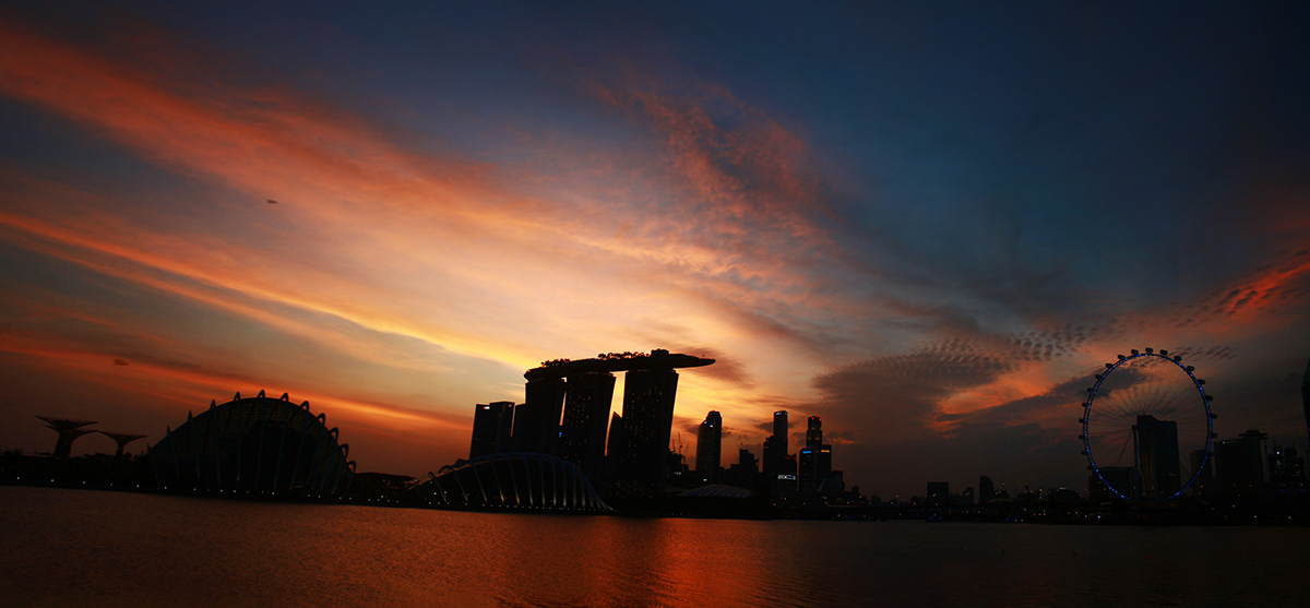 digital sunset singapore Landscape Urban buildings