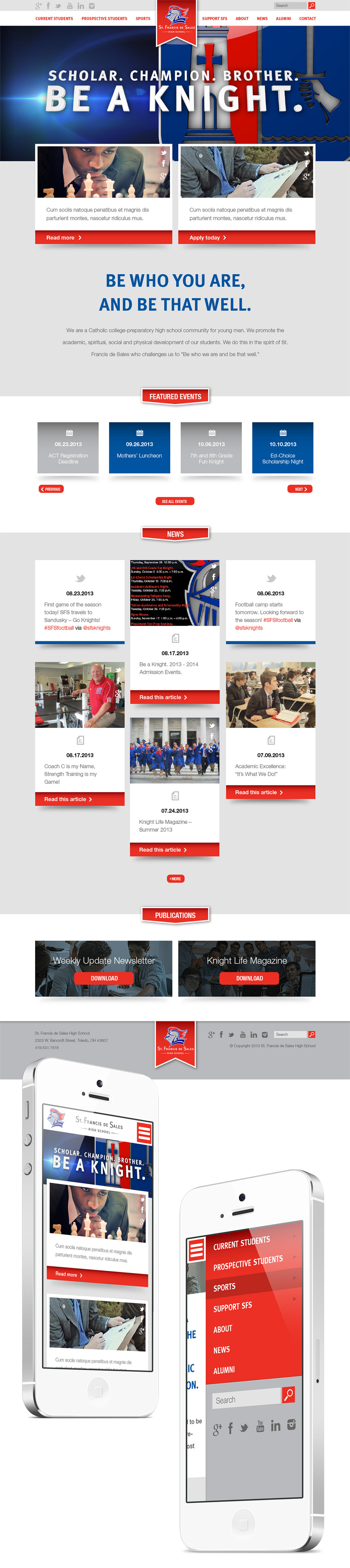 Website Responsive school sports St. Francis