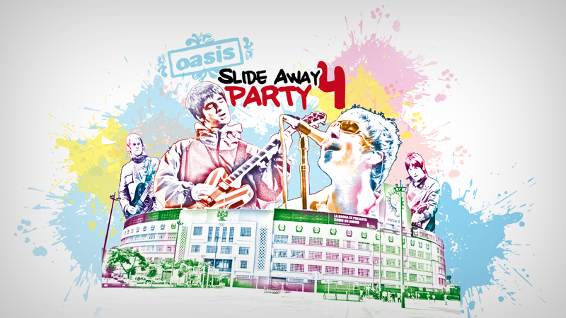 ilustracion oasis liam gallagher Noel Gallagher Slide away party Concierto tributo dibujo photoshop lapiz musica britpop UK tipografia