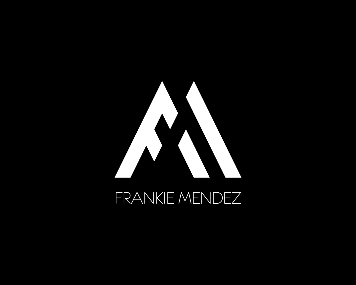 Adobe Portfolio Adobe Portfolio logo FM F&M frankie mendez branding  design Pink Gold card geometric