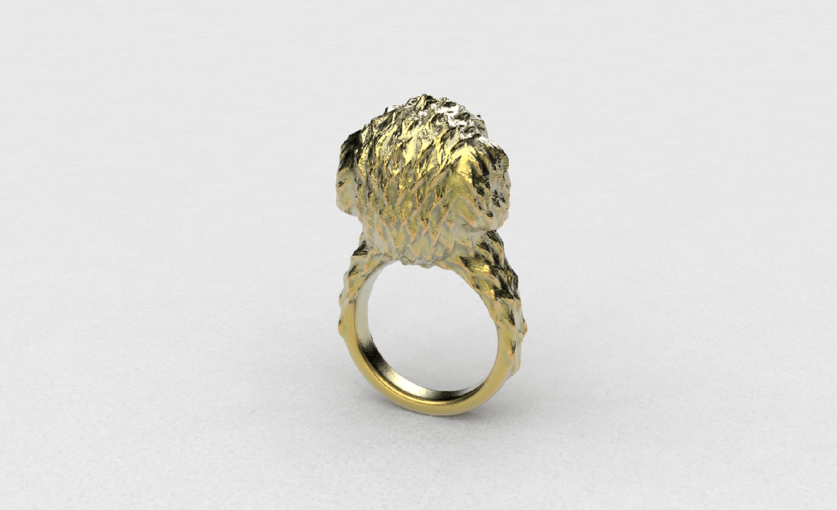dog dogring Jewellery ring Zbrush
