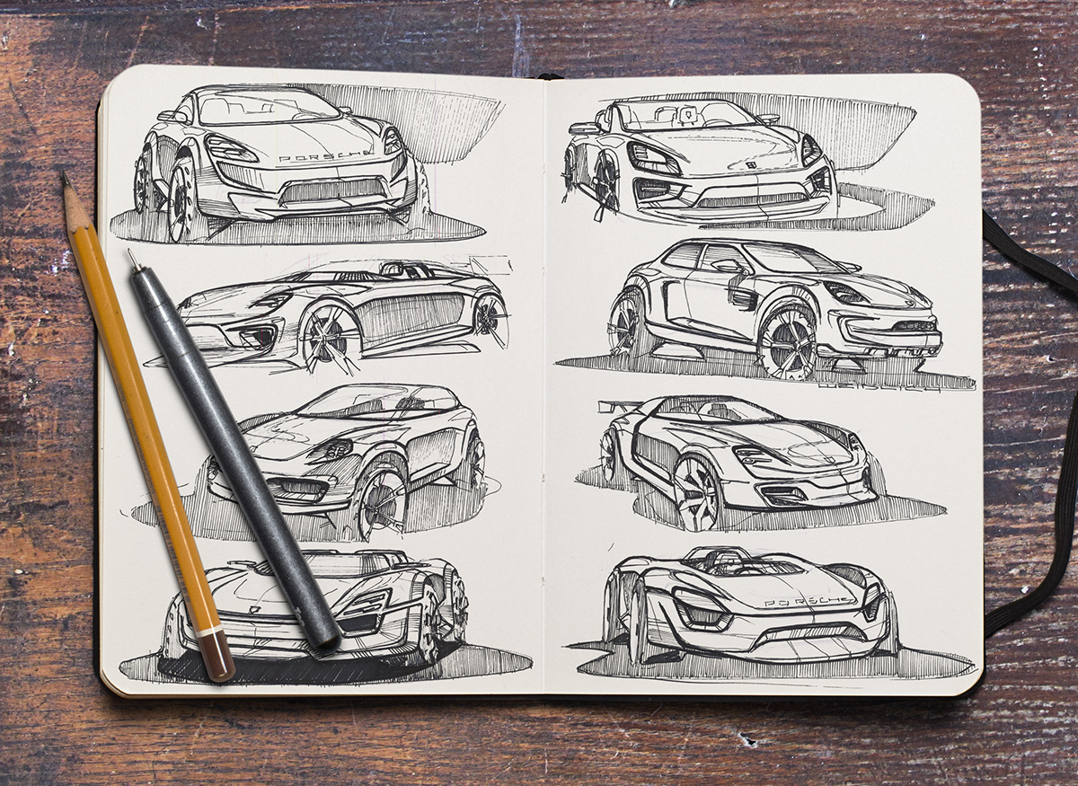 sketch car sketch Porsche automotive   auto design car design porsche sketch
