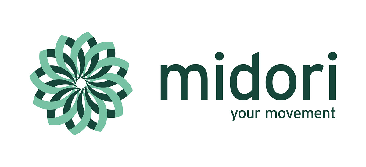 midori flower green environment friendly urban mobility movement Transport Logo Design ecosostenibility Corporate Identity