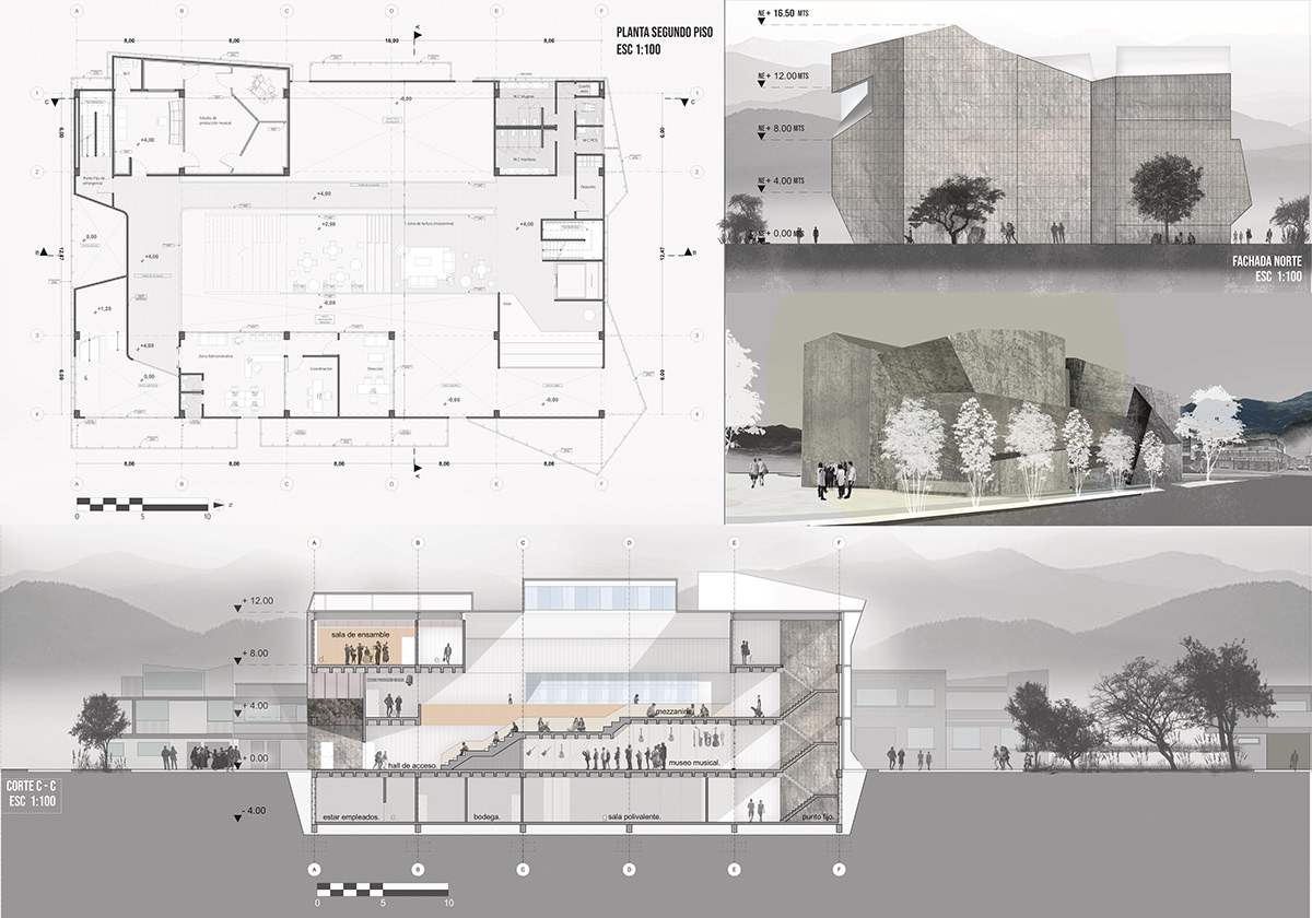 proyecto de grado centro cultural diseño arquitectonico mimesis