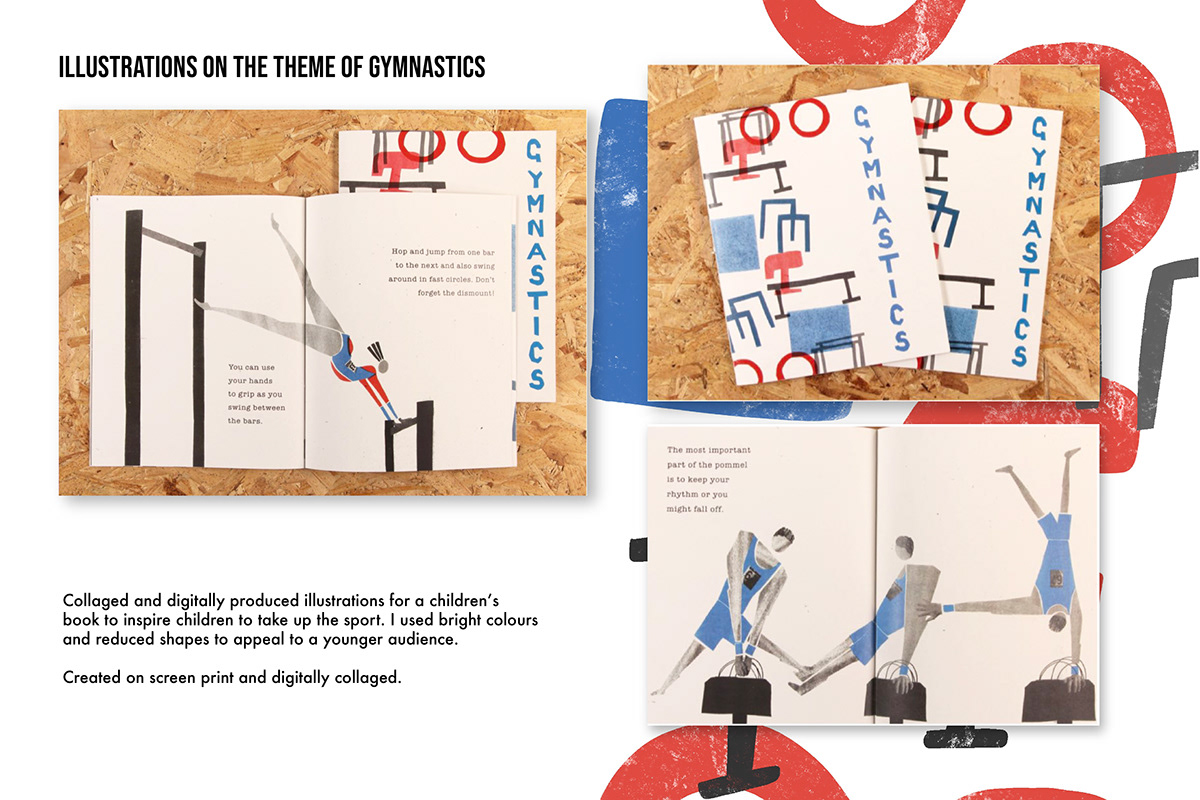 ILLUSTRATION  children illustration children's book sports gymnastics fitness design Graphic Designer adobe illustrator