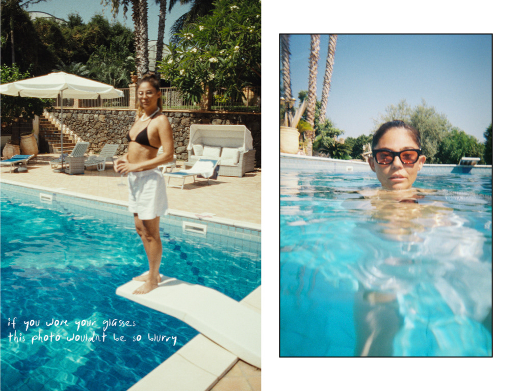 swimming portrait lifestyle branding  Sunglasses eyewear Fashion  Photography  campaign Advertising 