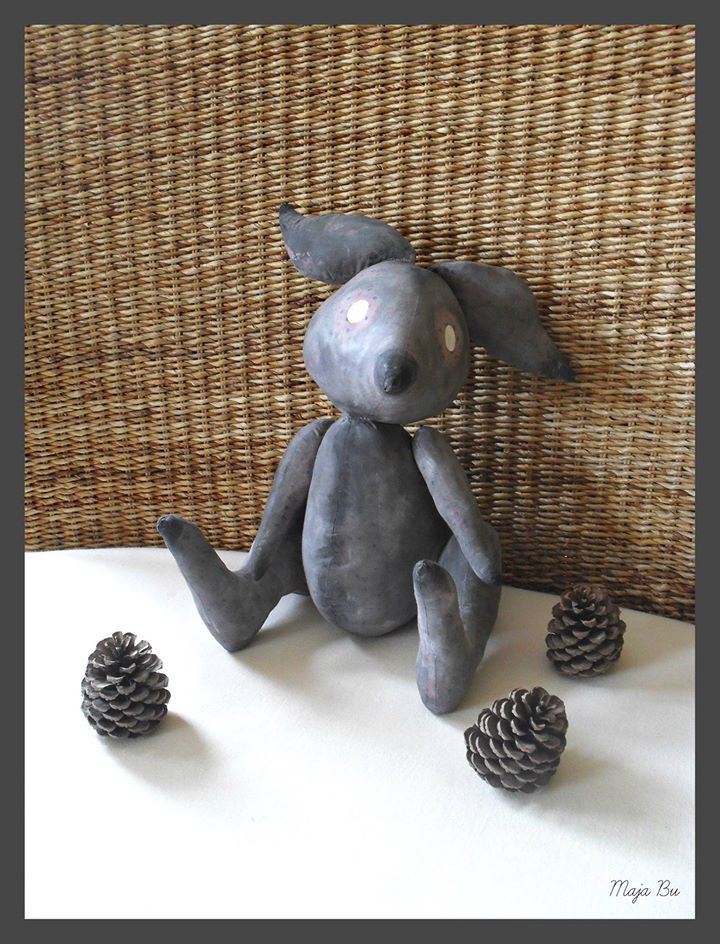 hand made ooak bunny toy Love vintage