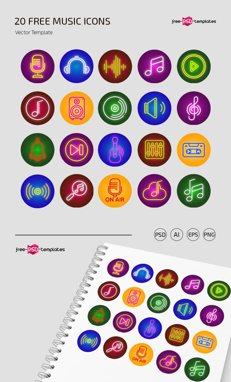 EPS free free icons free psd free vector freebie Icon icon pack icon set Music Icons