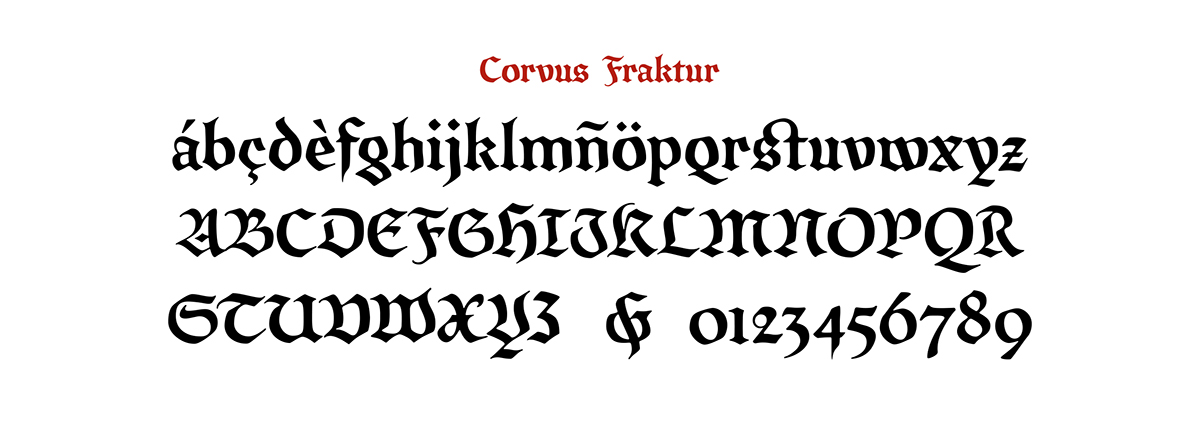 gothic hibrid typeface Blackletter gotico ink