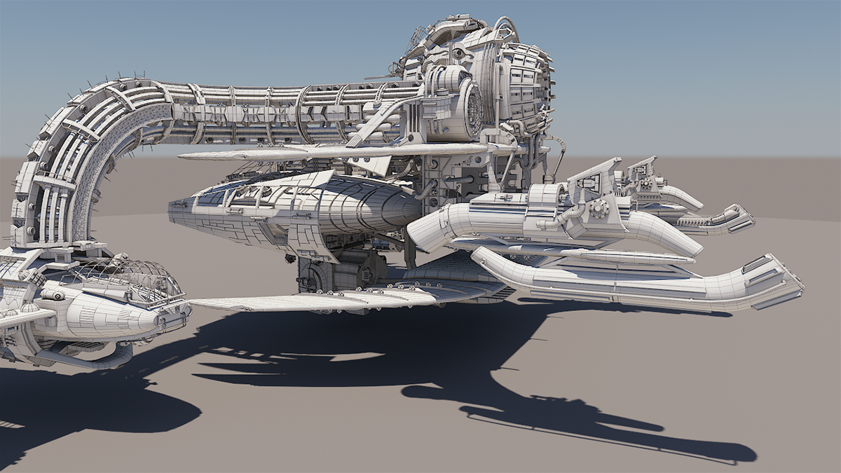 3ds max freestyle 3D Modelling space ship Star Ship UFO asset artist game artist