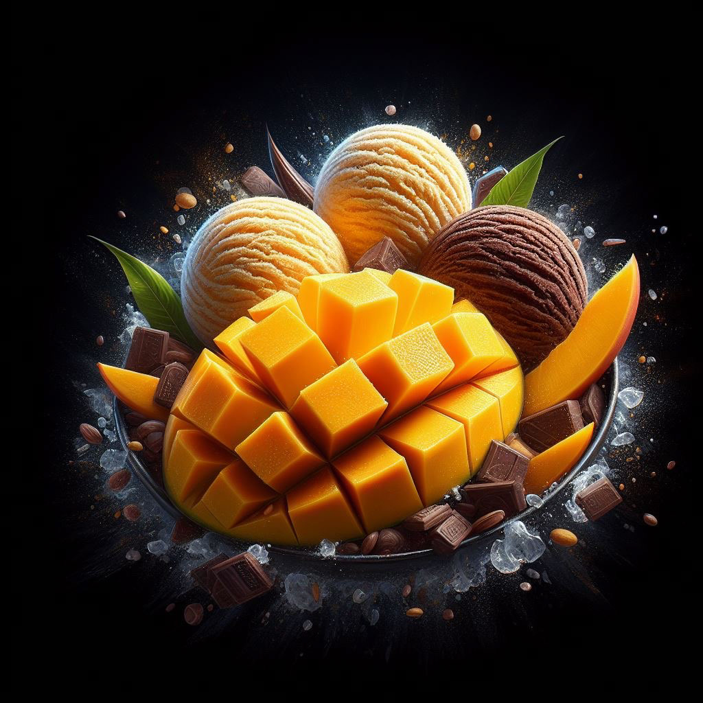 Mango ice cream chocolate
