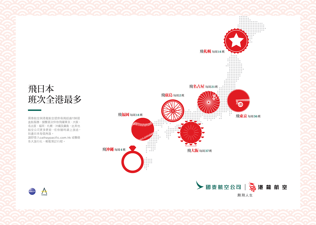 art direction  graphic design  digital print cathay pacific