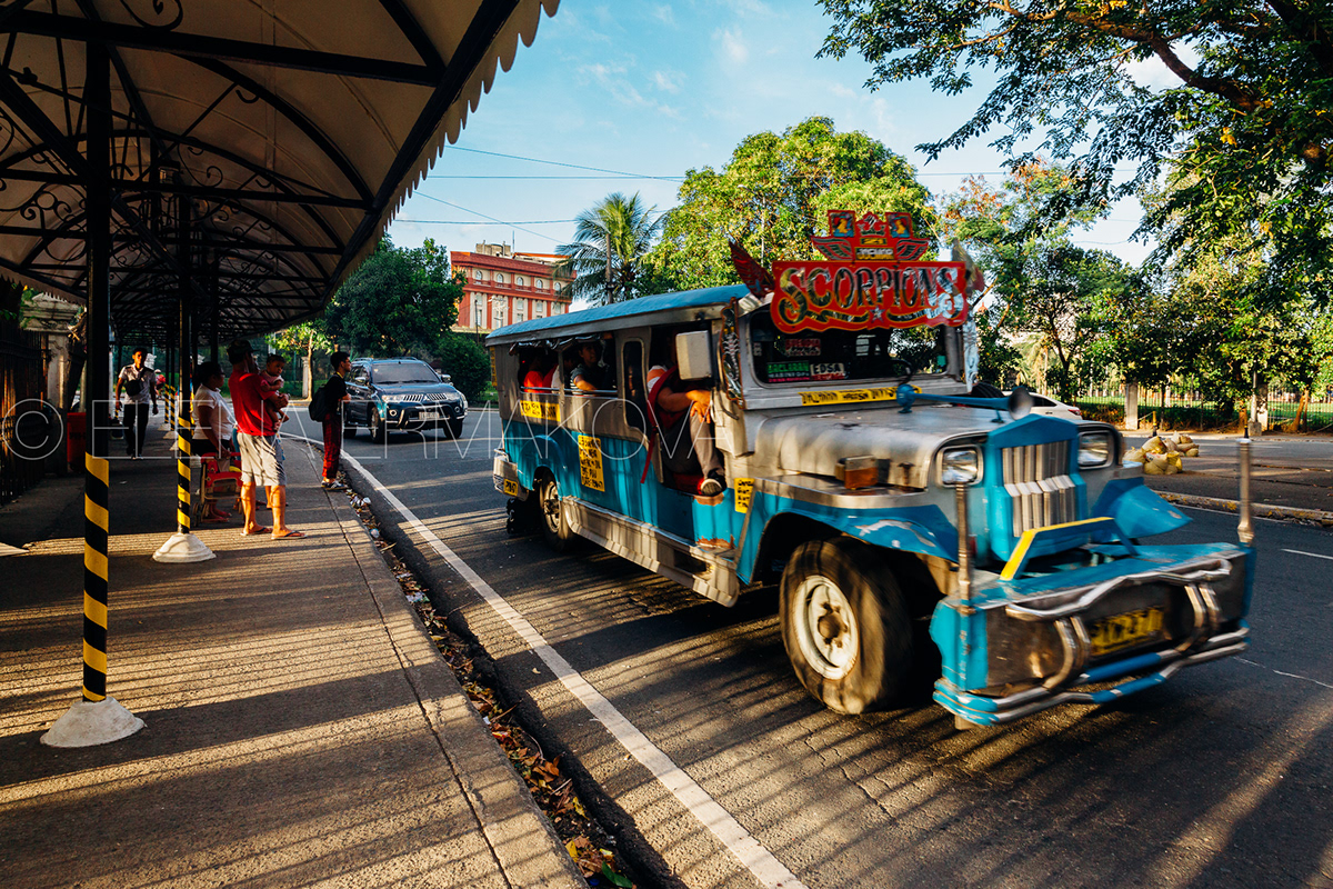 A blue Jeepney, Manila, Philippines