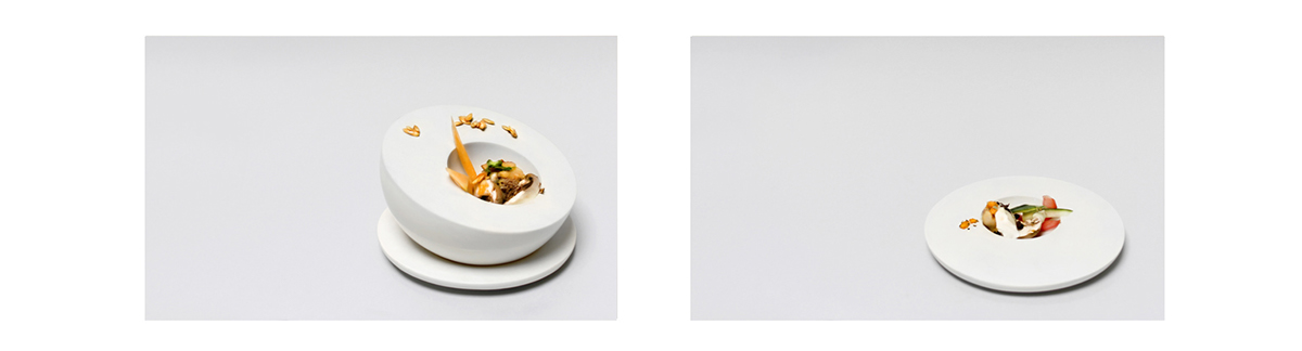 ceramics  porcelain plate dining finedining ceramic design Nature natural White handmade tableware sand Quicksand Food 