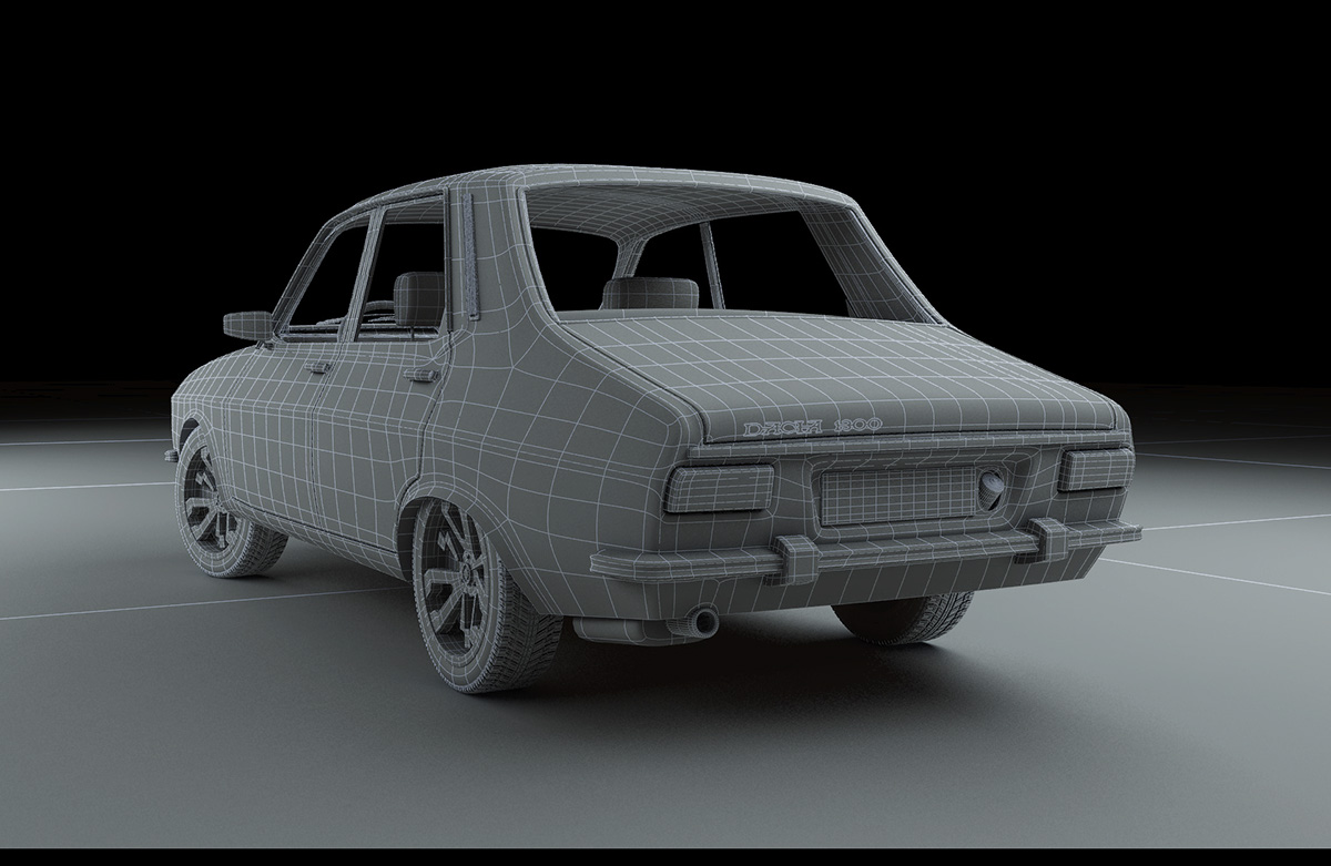 dacia 1300 3D CGI hybrid romania car Vehicle 3d modeling visualization Retro