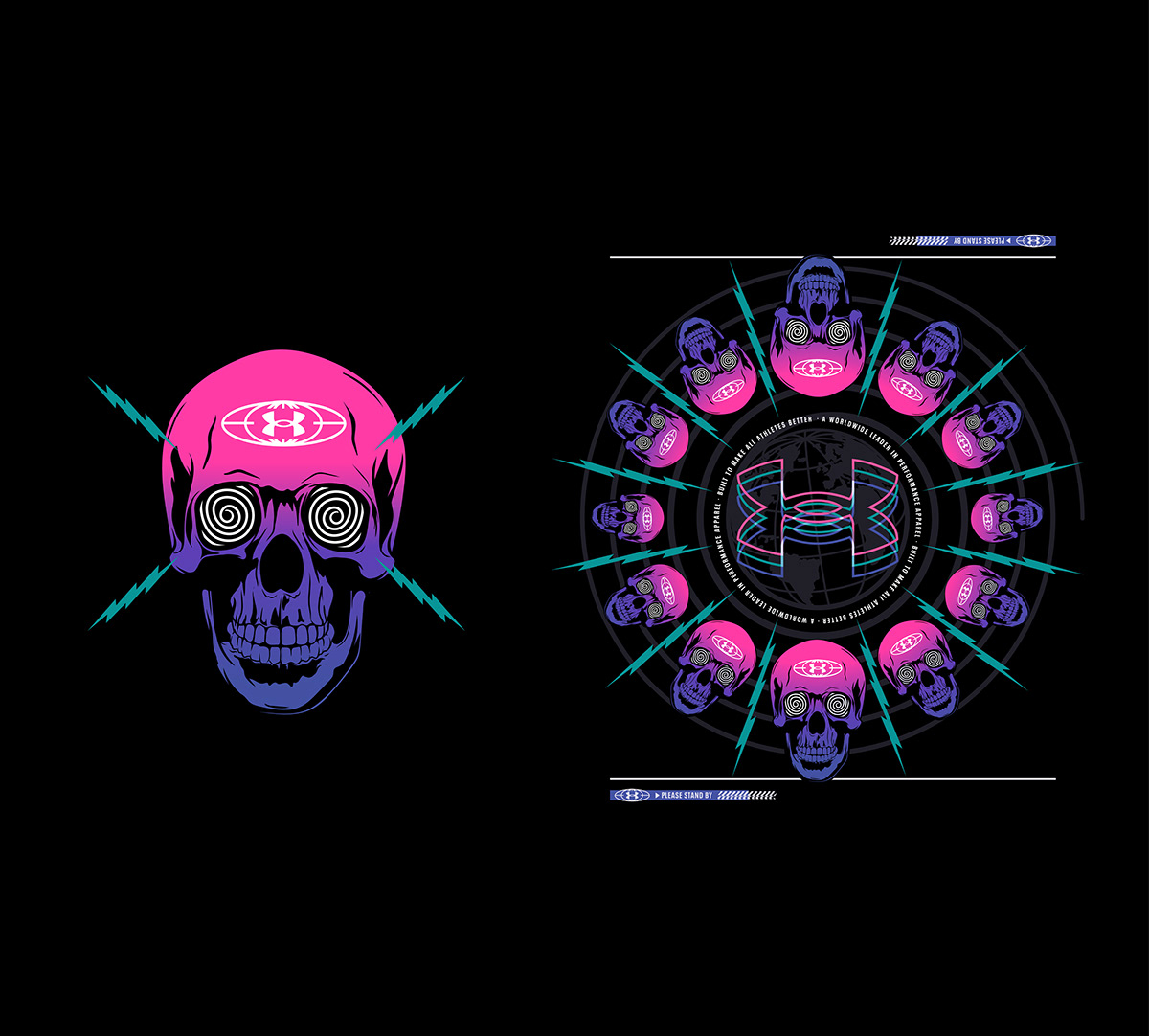 adidas broadcast distortion Nike psychedelic psychology skulls Under Armour