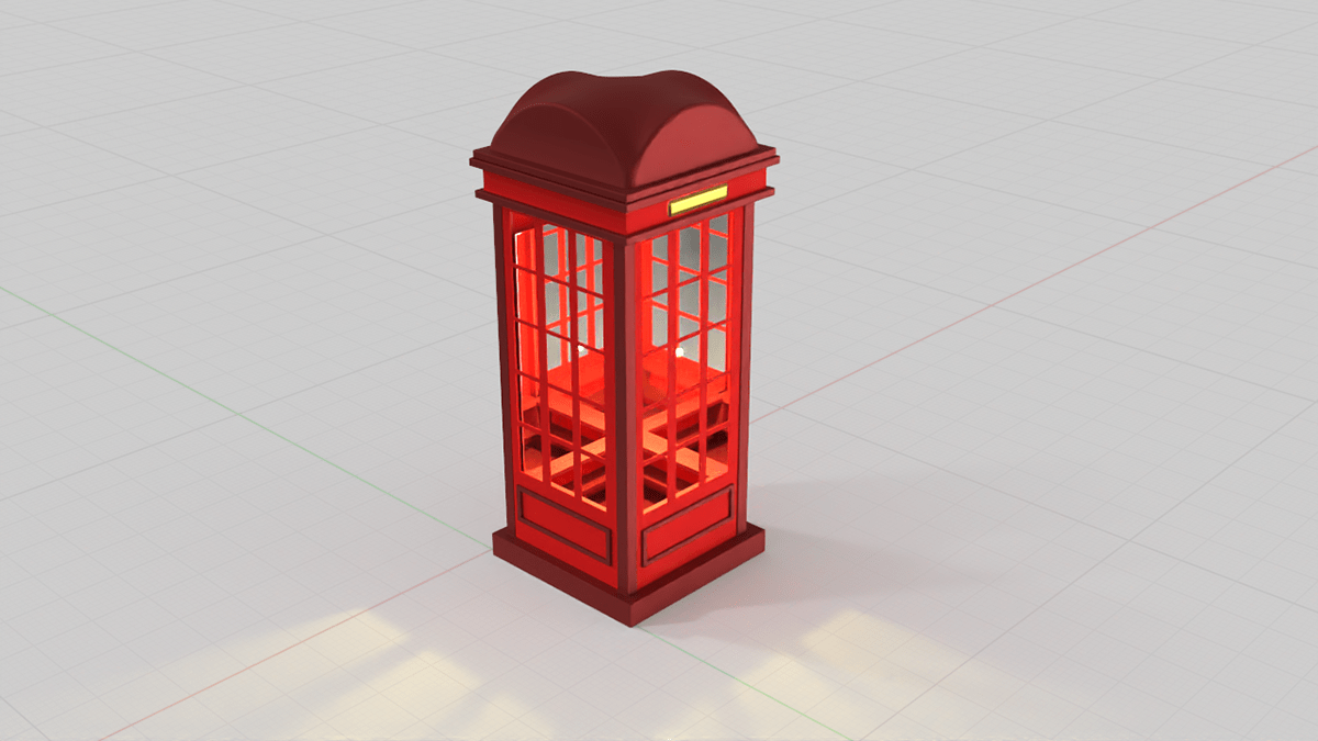 3D 3dmodelling   payphone Photobooth red womp