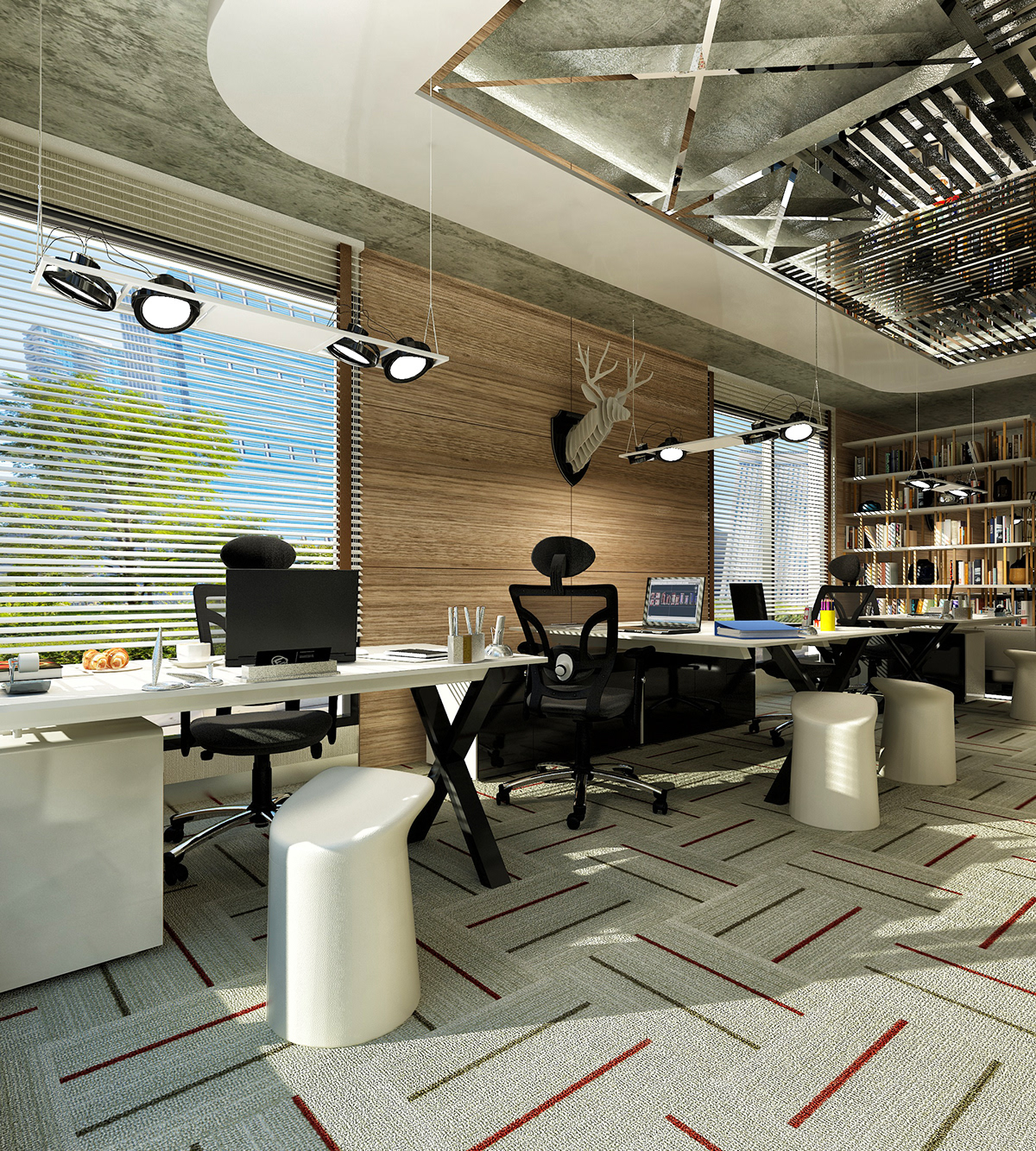 Render 3d max Interior design Office