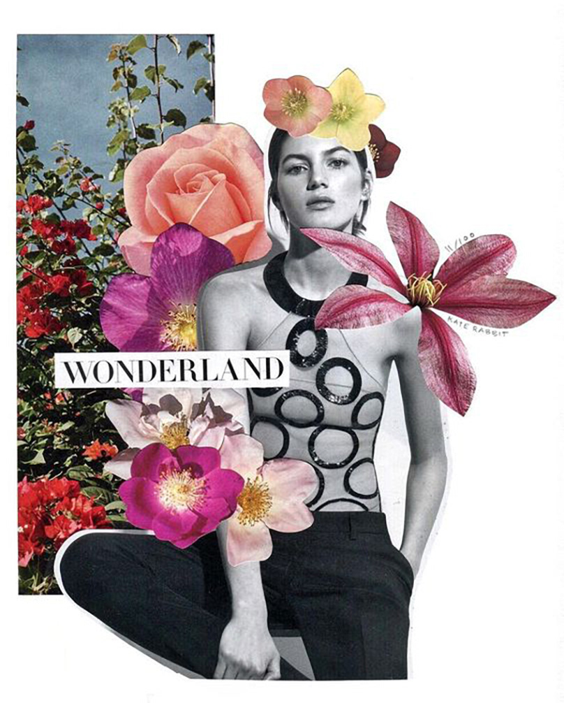 art botanical art collage collage art cut and paste editorial art flower collage handmade mixed media
