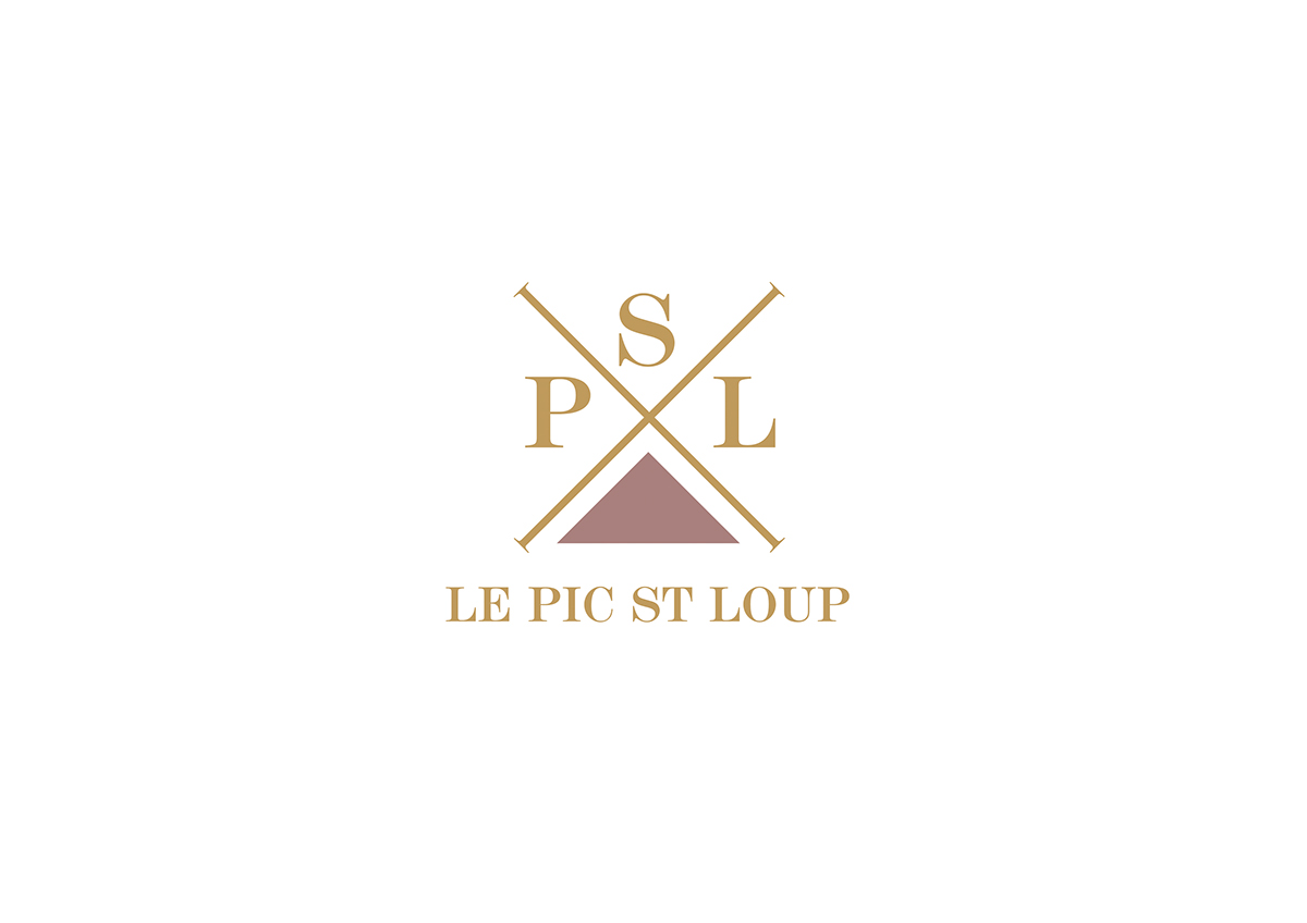 Adobe Portfolio Pic St Loup bottle wine triangle identity languedoc ecv