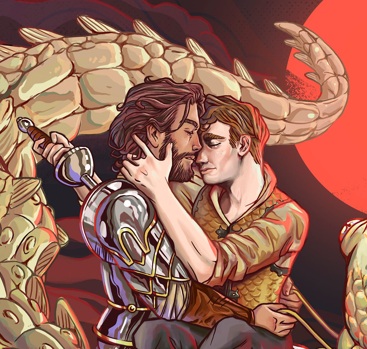 Character digital fantasy gay ILLUSTRATION  kiss LGBT Love queer surreal