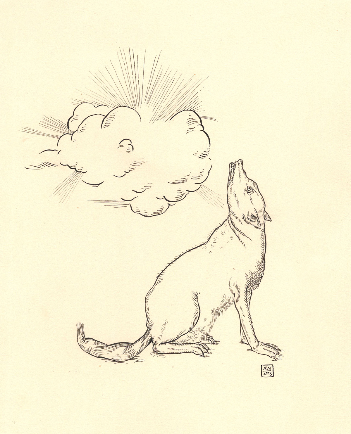 Andy Wyeth animals clouds  wolf lamb lion nina torr