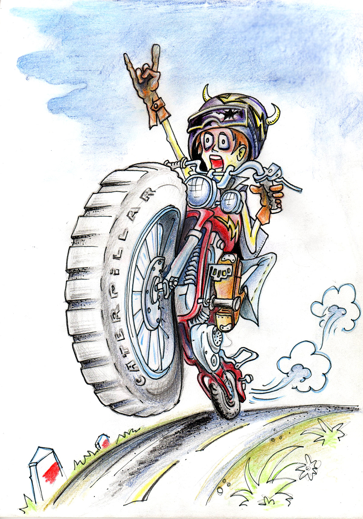 pencil humor comics children book rabbit guitar Old car warrior motorbike pirate drakula cannibal robber knife old man