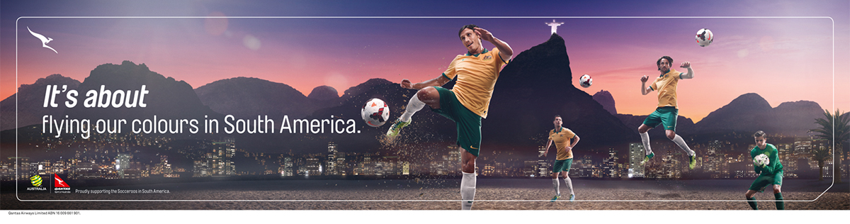 Socceroos world cup FIFA world cup fever qantas Brazil Rio de Janeiro soccer football CGI photoshop 3D skyline sunset electric art