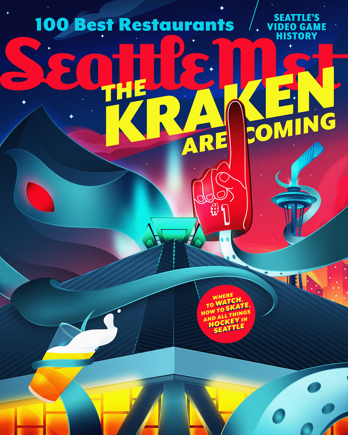 architecture beer Climate Pledge Arena cody muir hockey seattle seattle kraken Seattle Met Space Needle sports