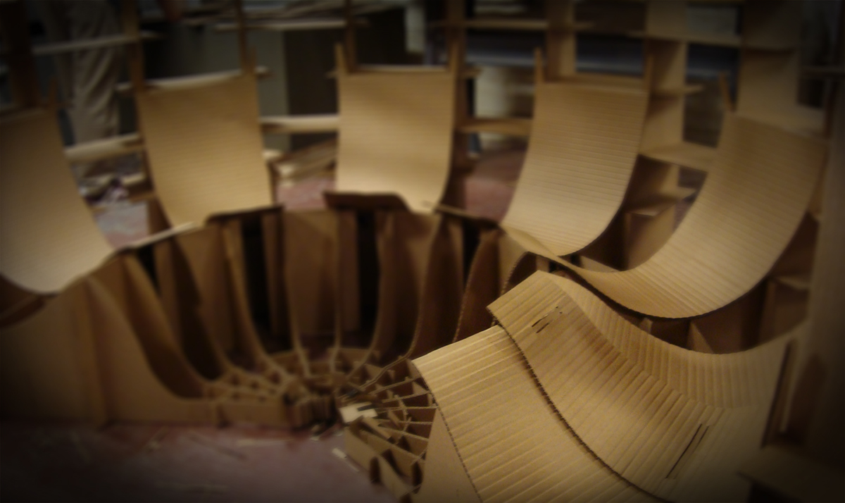 cardboard chair booth Couch furniture recycle Sustainable interiors structure seating