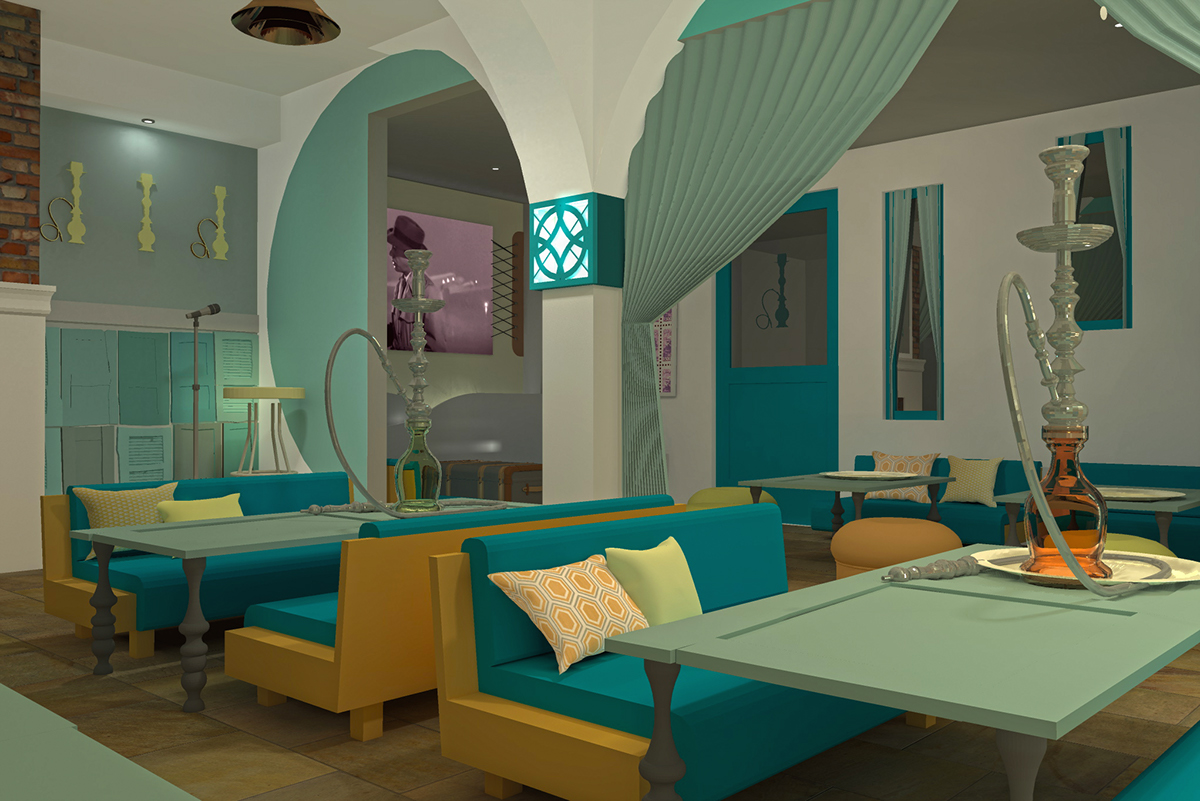 restaurant  interior design Lebanese  Colorful  lounge  alberto seveso